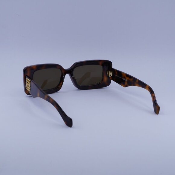 Loewe LW40102F 52E Sunglasses Dark Havana Rectangle Frame, Brown Lenses - Picture 4 of 10